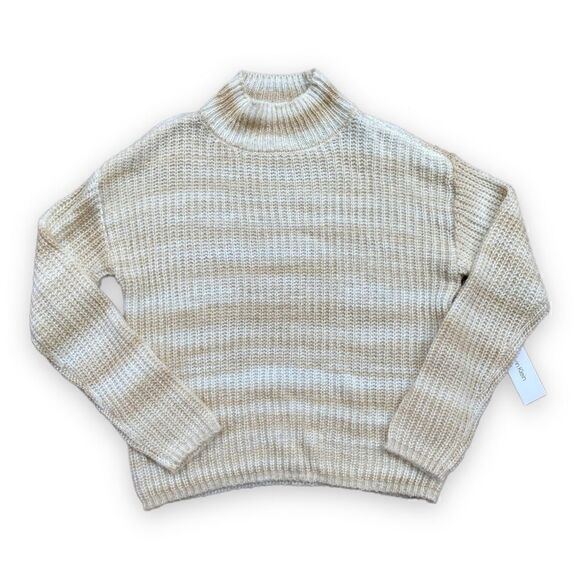 Calvin klein beige stripe turtleneck sweater | NWT - Picture 7 of 13